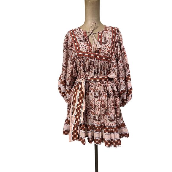 Cleobella Mini Dress Brown Floral - Picture 4 of 9